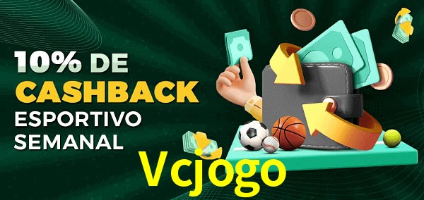 10% de bônus de cashback na Vcjogo
