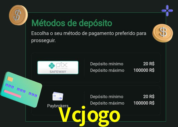 O cassino Vcjogo oferece uma grande variedade de métodos de pagamento